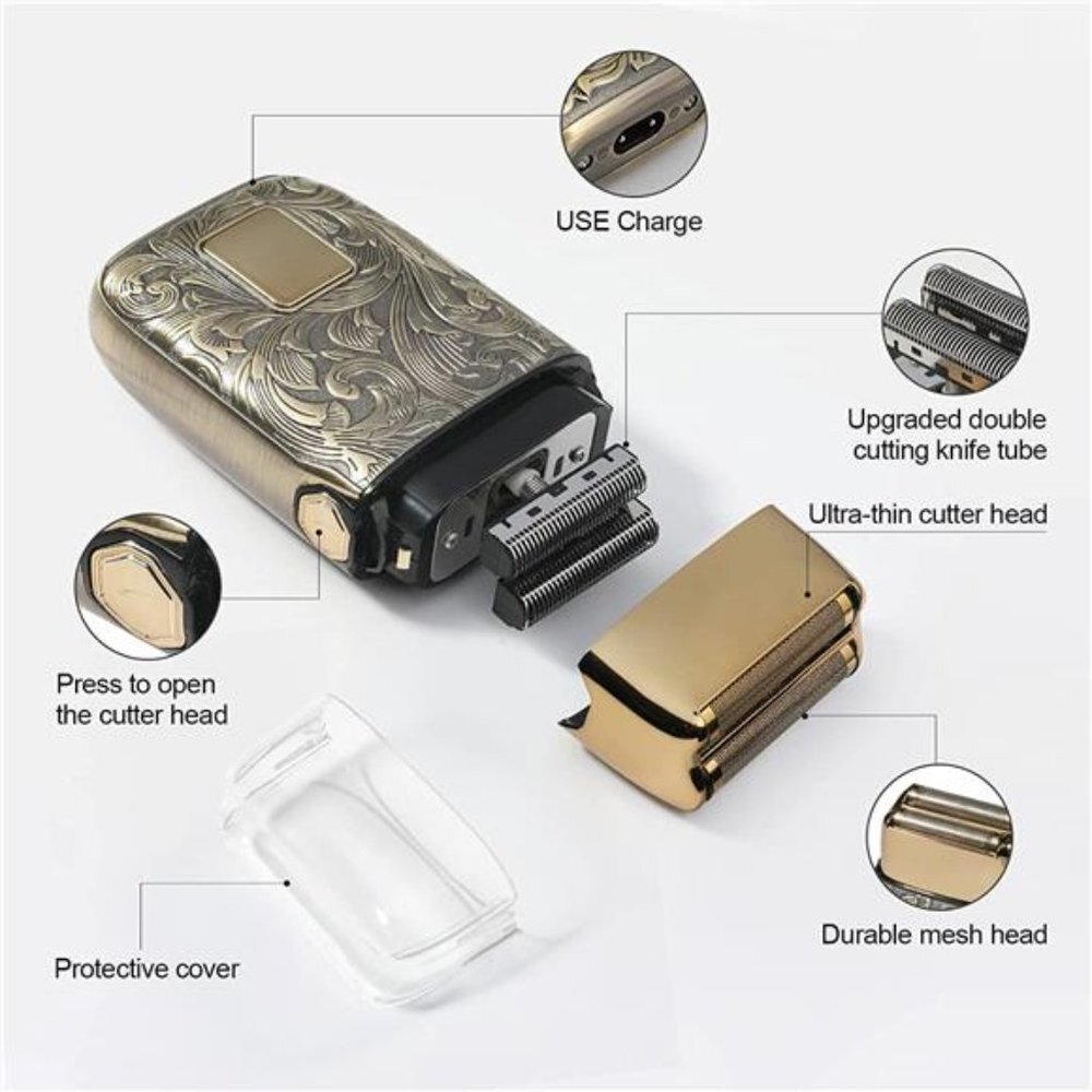 Electric Razor for Men, Double Foil Head Shaver, 3 Speeds Electric Shavers - Picture 5 of 7